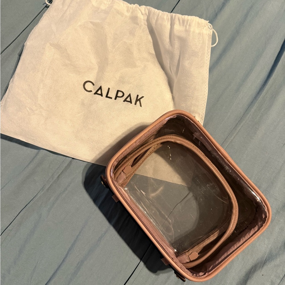 Calpak Small Clear Travel Cosmetic Case - Mauve